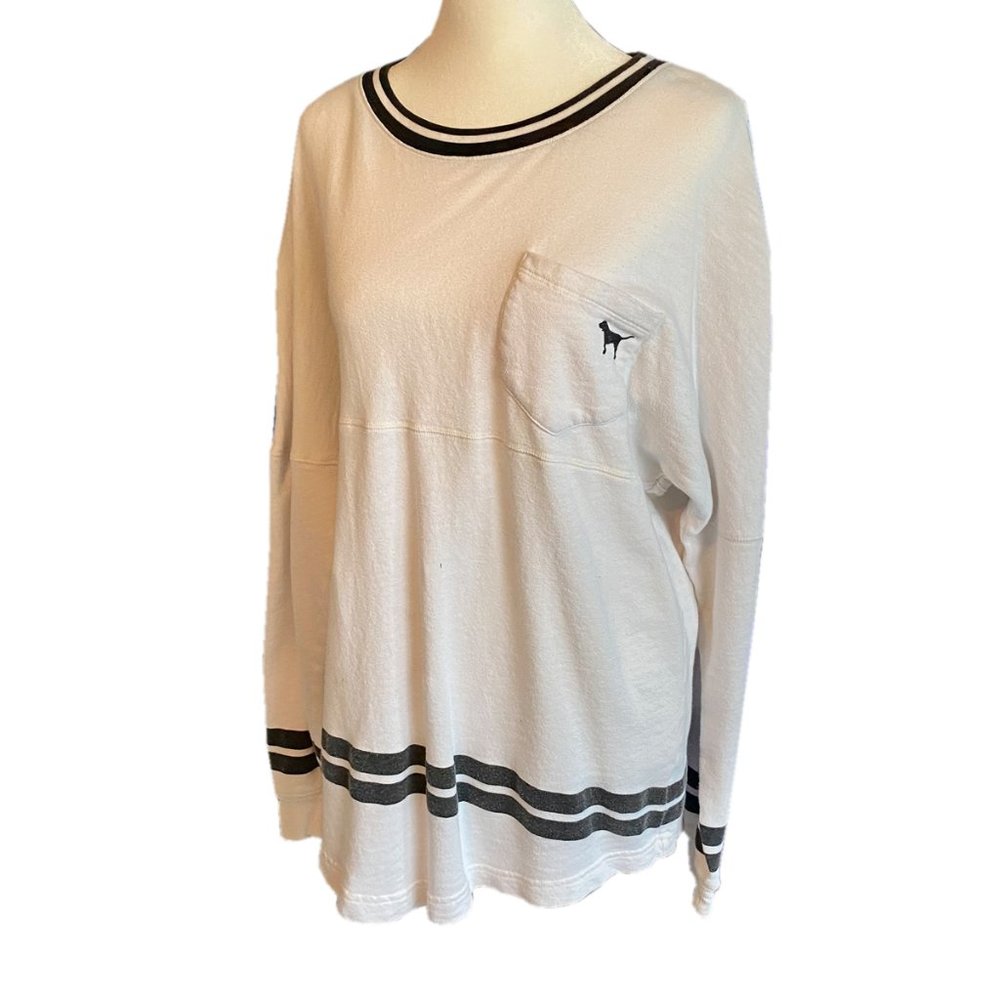 Victoria's Secret PINK White Hockey-style Shirt